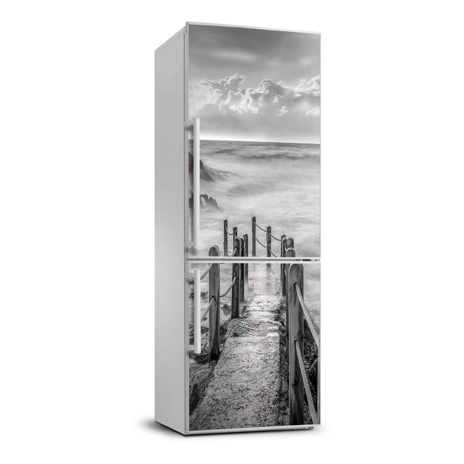 Autocollant frigo 70x190cm poster cuisine mer revêtement adhésif
