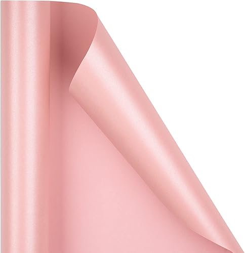 Miniatura 8 de RUSPEPA Papel de regalo rosa mate, color liso perlado, papel lustre perfecto para bodas, cumpleaños, Navidad, baby shower, 17 pulgadas x 32.8 pies