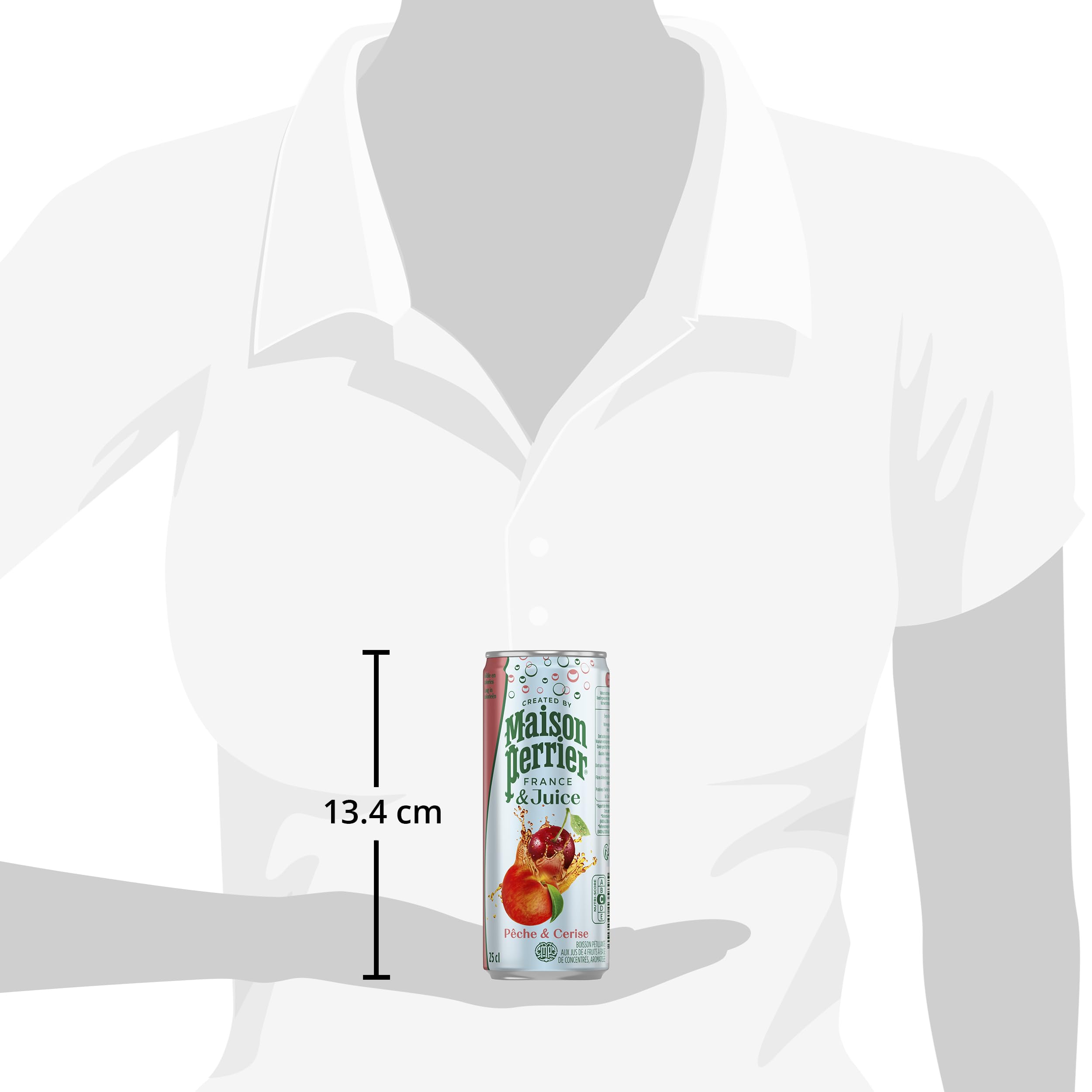 MAISON PERRIER et MAGNETIC JUICE Boisson Gazeuse Pêche Cerise - 6 packs de 4x25cl
