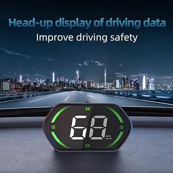 Universal GPS Speedometer HUD for Cars - 2025 New Head Up Display with MPH/KMH, Overspeed Alarm, Fatigue Alert, Large LED Font, Plug & Play USB, Auto Brightness - Fits All Vehicles (Green)