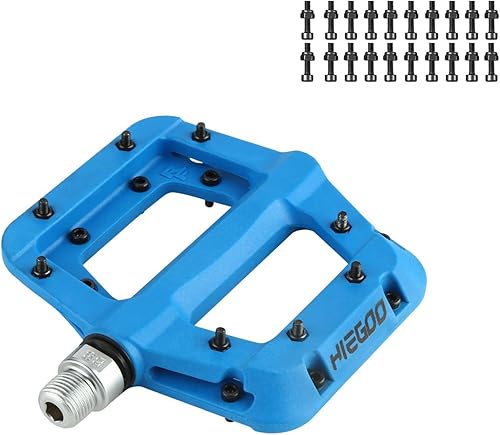 Pedales de bicicleta de montaña Pedales planos de bicicleta de fibra de nailon resistentes antideslizantes para BMX MTB 916 pulgadas (azul)