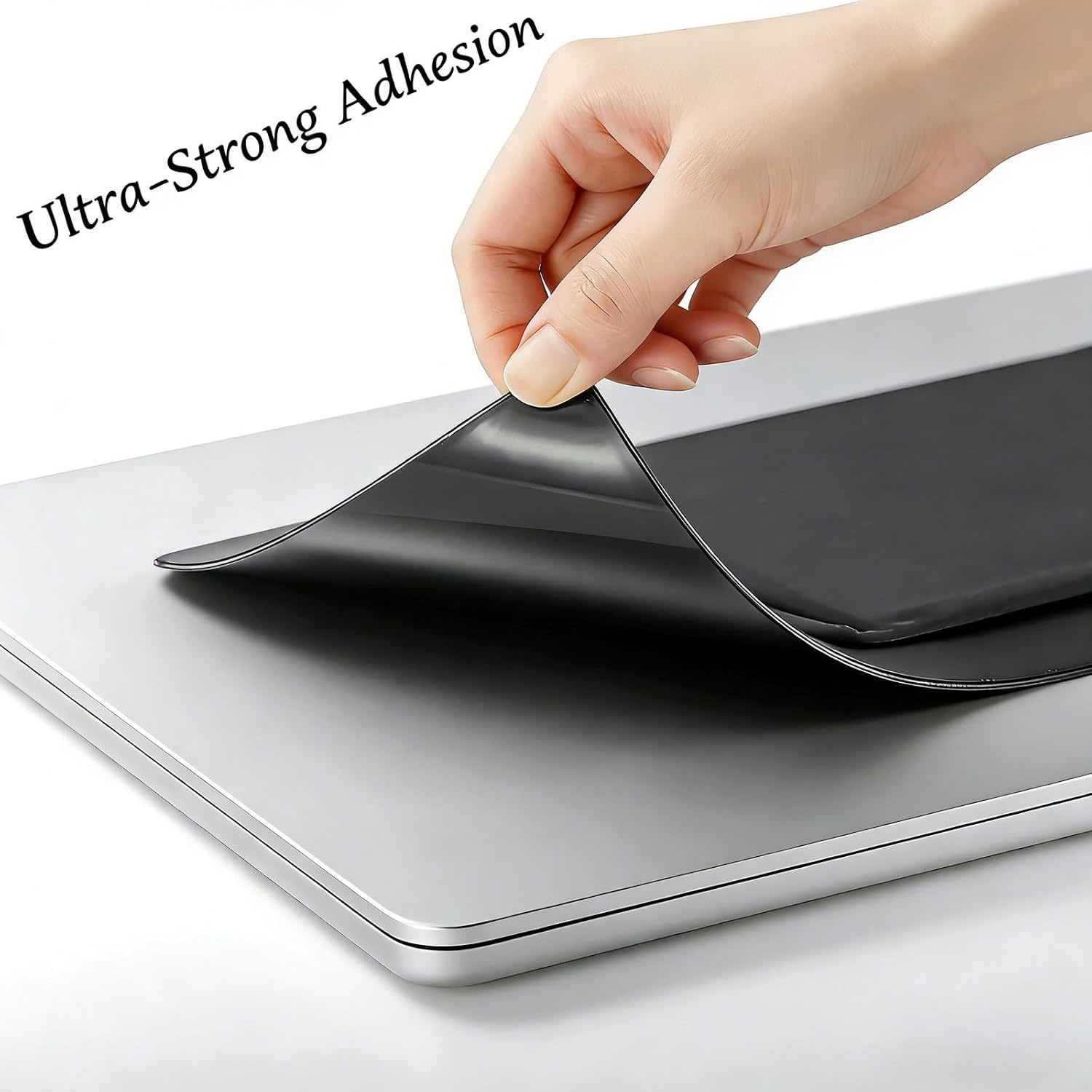 3-Pocket Organizer, Mouse Holder for Laptop Stick on – External Hard Drive Sleeve for MacBook, SSD Holder for Laptop Stick on Pouch Organizer Adhesive Pocket Storage Sleeve -Black