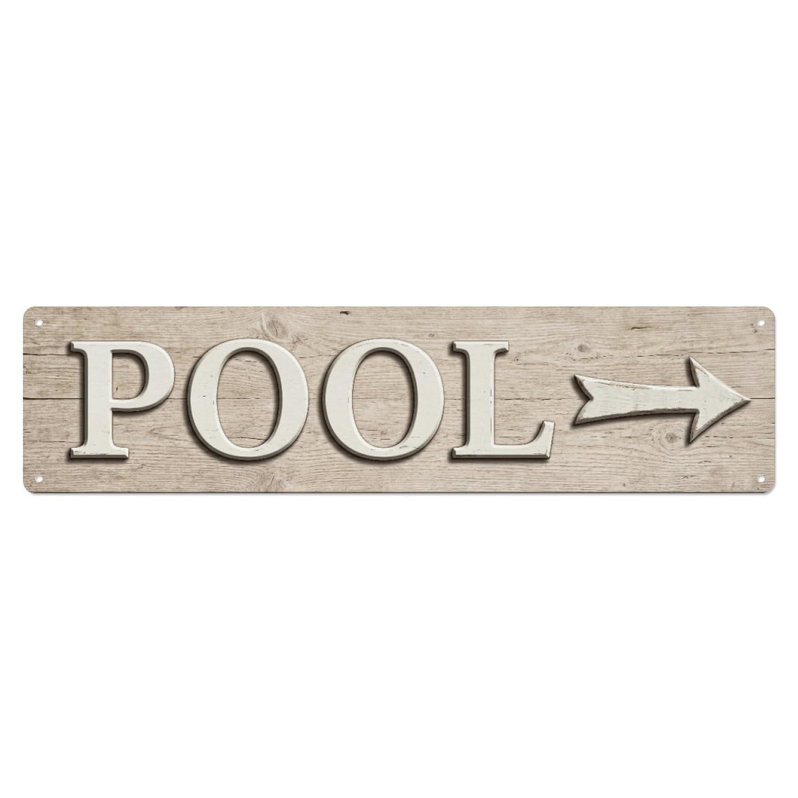 Swimming Pool Directional Metal Tin Skinny Sign Plaque Wall Decor for Cafe, Club Bar, Office, Home Garden Metal Poster 4x16Inch