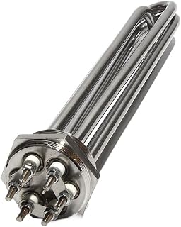 1pc 2inch Heating Element DN50 58mm Electric Immersion Water Heater Tube Full 304 Stainless Steel(Grey,220V_6KW 250MML)