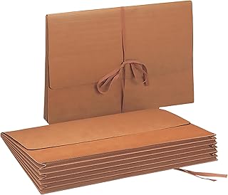 Smead Redrope Expanding File Wallet, Flap and Cloth Tie Closure, 5-1/4" Expansion, Legal Size, 10 per Box (71075)