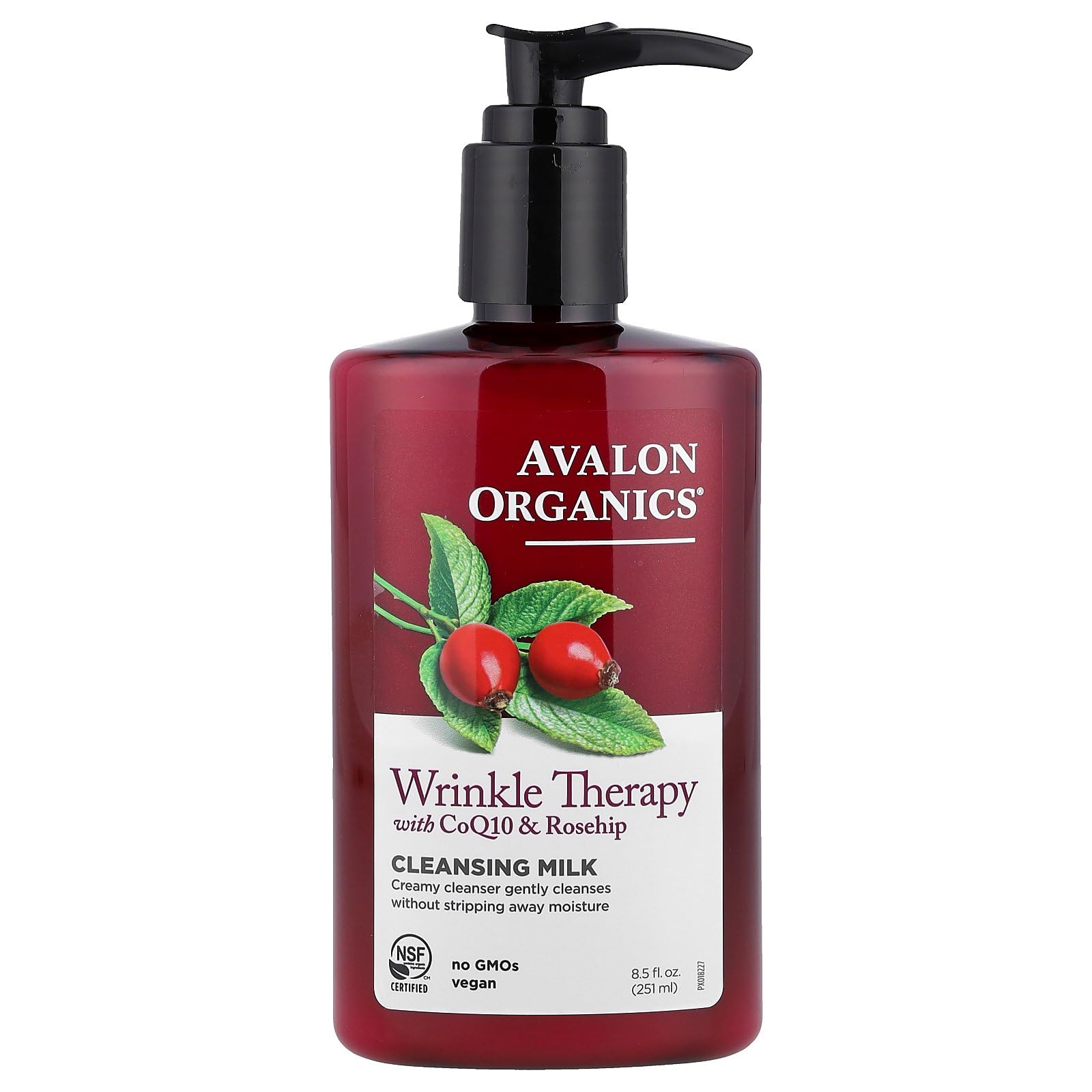 Avalon Organics, Wrinkle Therapy, With CoQ10 & Rosehip, Cleansing Milk, 8.5 fl oz (251 ml)