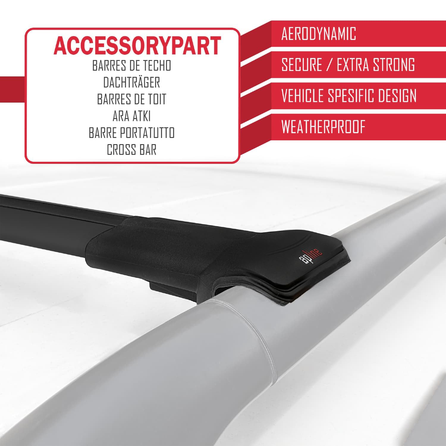 Compatible con Nissan Pathfinder 3 (R51) 2004-2012 Fly Model Barras de Techo Auto Portaequipajes Barras Transversales Negro Aluminio 2 Barras