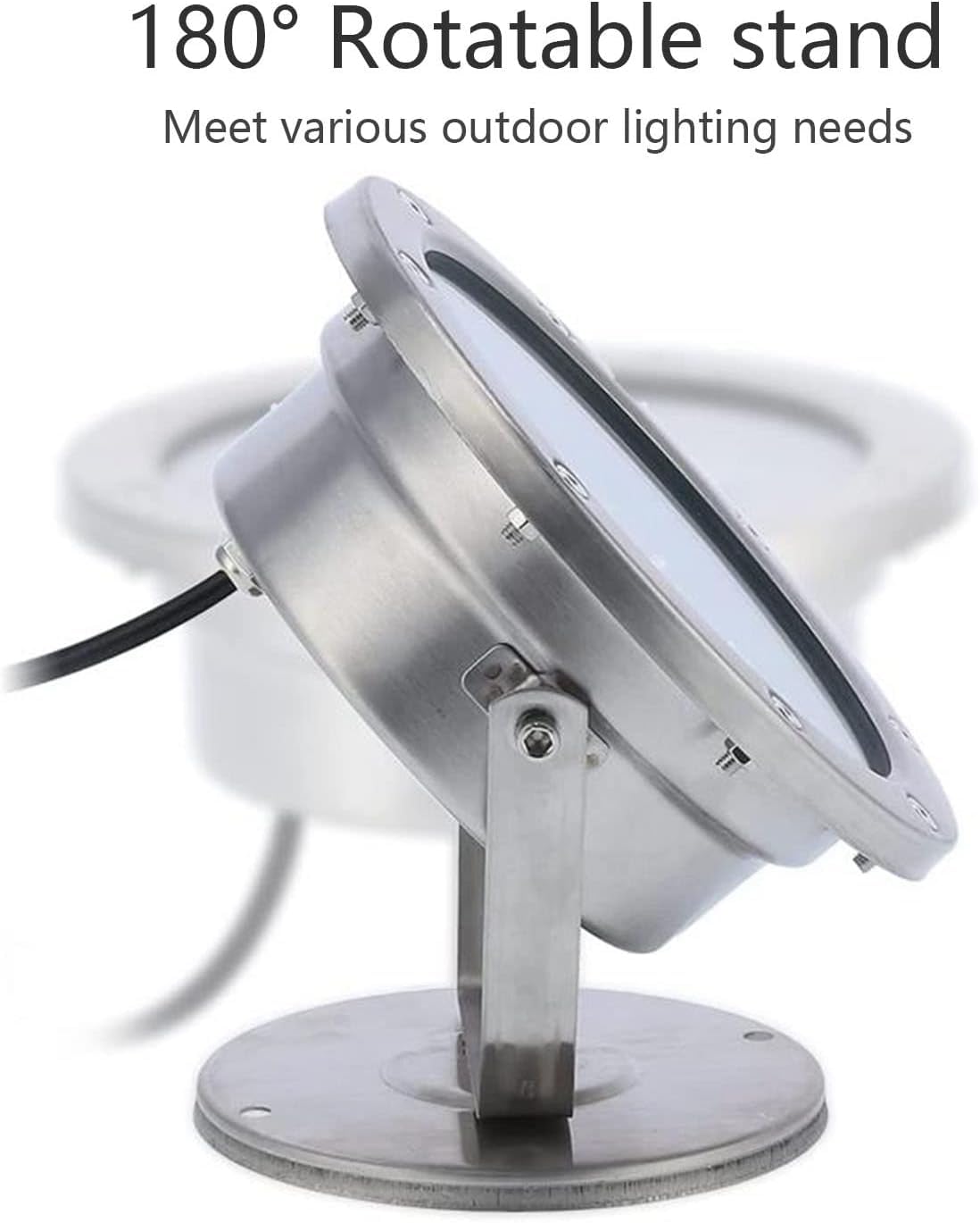 Podwodne światło Stawu Obrotowa Lampa Fontannowa Ip68 Wodoodporna Niskonapięciowa Ac12 24v Zatapialne Oświetlenie Basenowe Led Ze Stali Nierdzewnej Na Zewnątrz I, Red, 6W-AC24V