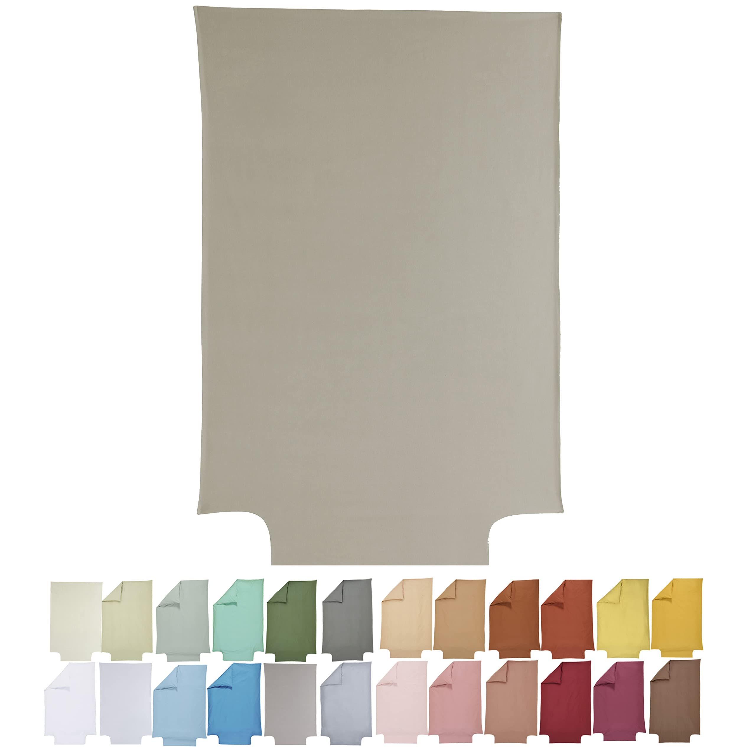 P'tit Basile Housse de Couette 75x120 ou 80x120 cm - 100% Coton Bio 57 Fils certifié sans substances nocives - Marron Taupe - pour couffin Berceau lit bébé 60x120 ou 70x140 cm - Rabat pour Border