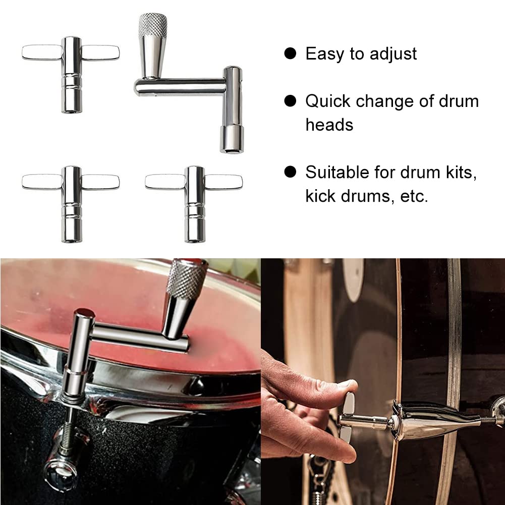 Chiavi Per Batteria, Chiave Accordatura Del Tamburo, Chiavi Di Sintonia Per Batteria In Metallo, Z E T Chiave Di Sintonia Del Tamburo, Per Batteristi Percussioni Tamburi A Percussione, Argento, 2 Pcs