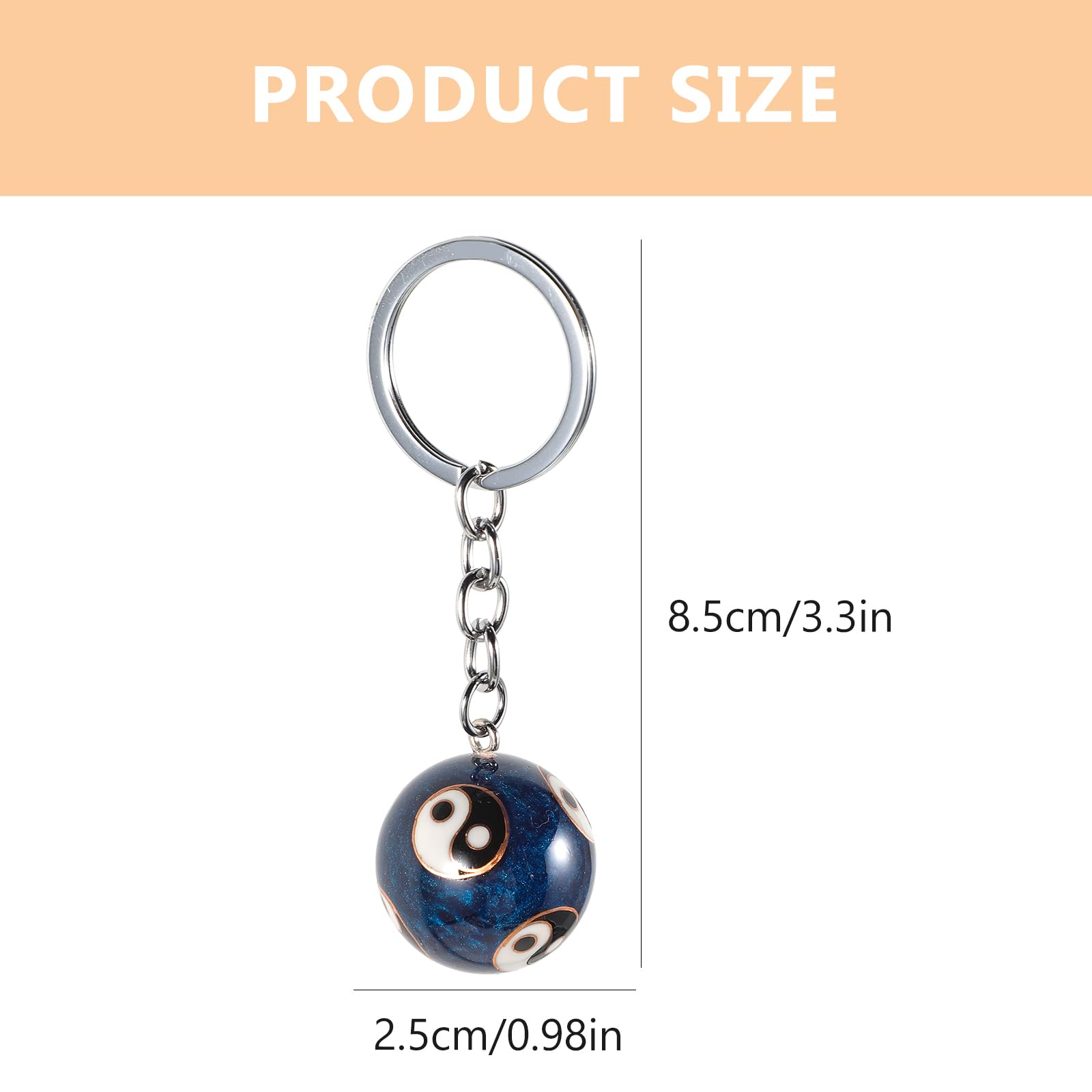 Key Ring The Keychain Eight Diagrams Ball Hanging Pendants Key Decors Key Hanging Decors Ball Keyring Charms Decorative Ball Spherical Enamel Travel