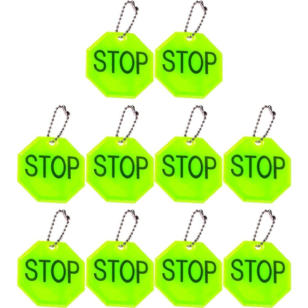 Sslvya 10 Pcs Reflector Pendant, Waterproof Safety Reflectors Pendant High Visibility Reflective Charm Keychain Pendants for Night Walking, Running, Camping