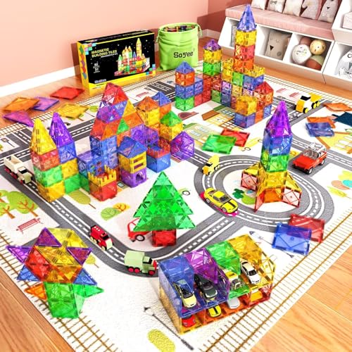 Magnetic Tiles Building Blocks 102pcs Advanced Set STEM Toys for 3+ Year Old Boys and Girls Montessori Toys Toddler Kids Activities Games Christmas New Year Gifts Classroom Must Haves School Supplies - Image 3