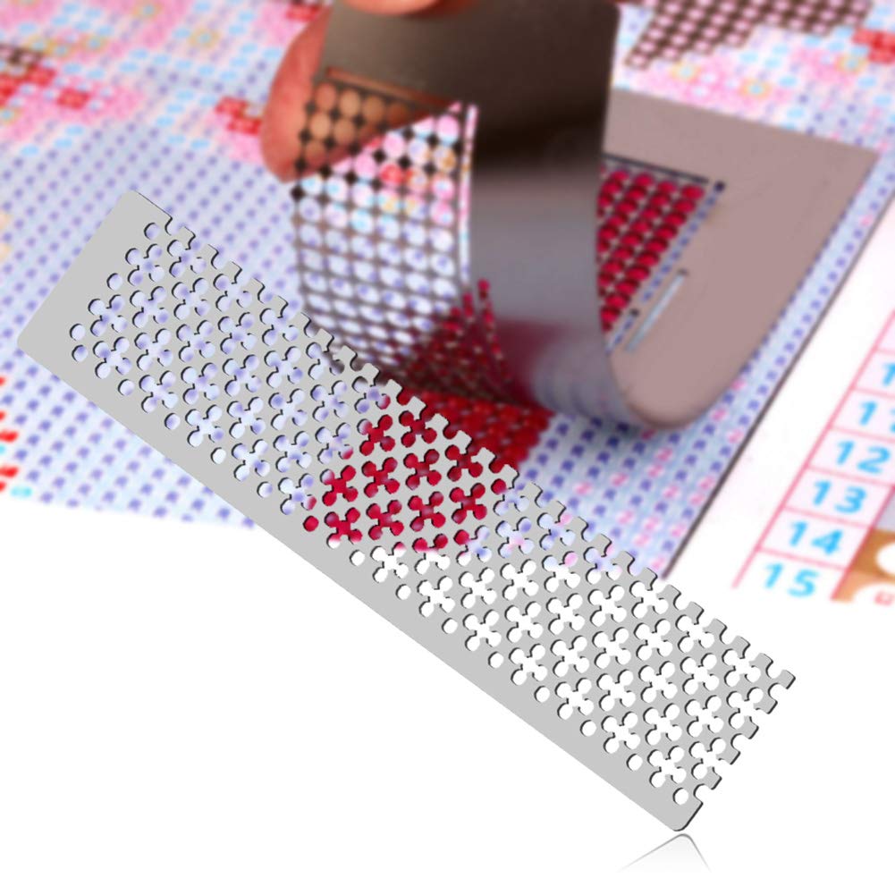 4-Pack Mesh Grid Rulers For 5D Diamond Painting - Pink Blue Purple Yellow Alignment Tools, Anti-Eye-Strain