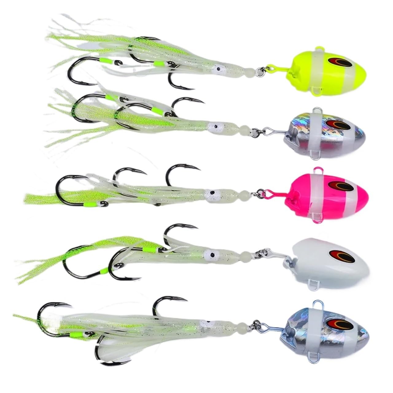 1 szt. Jig przynęty 100g-300g powolny metalowy świecący haczyk na kalmary tonący słonowodny Spinning wędkarski dla Marlin Snapper Grouper