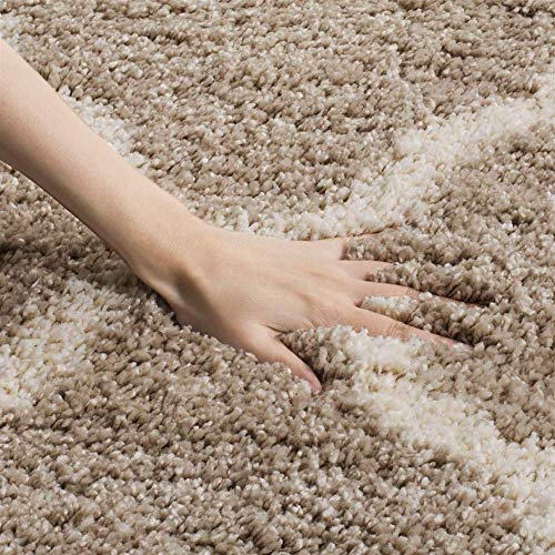 Image of Shaggy Super Soft Carpet for Home & Living Room Size - 5 X 7 Ft (Brown & Beige)
