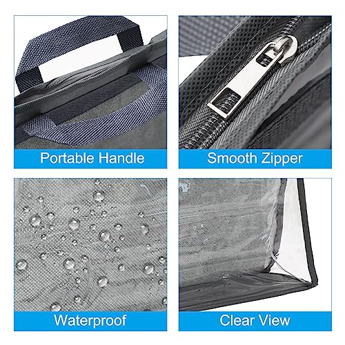 PATIKIL Handbag Dust Bags, 2 Pack Clear Purse Storage Organizer S Size PVC Dustproof Handbag Cover Transparent Purse Protector, Gray - Image 4