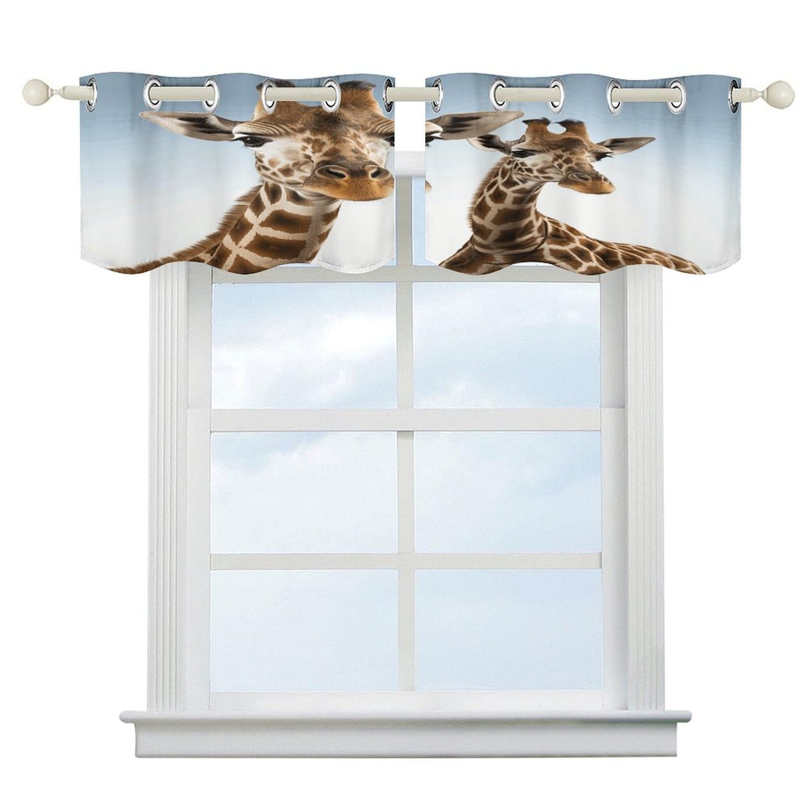 Fekiloot Style Necks Of Giraffe Short Curtains Valance Curtain