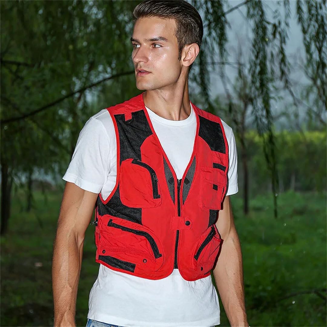 Chaleco de pesca de verano para hombre, chaleco de pesca con mosca, chaleco de malla con múltiples bolsillos