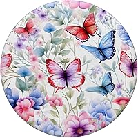 Vista 3 de Cute Floral Butterfly Pattern PopSockets PopGrip intercambiable