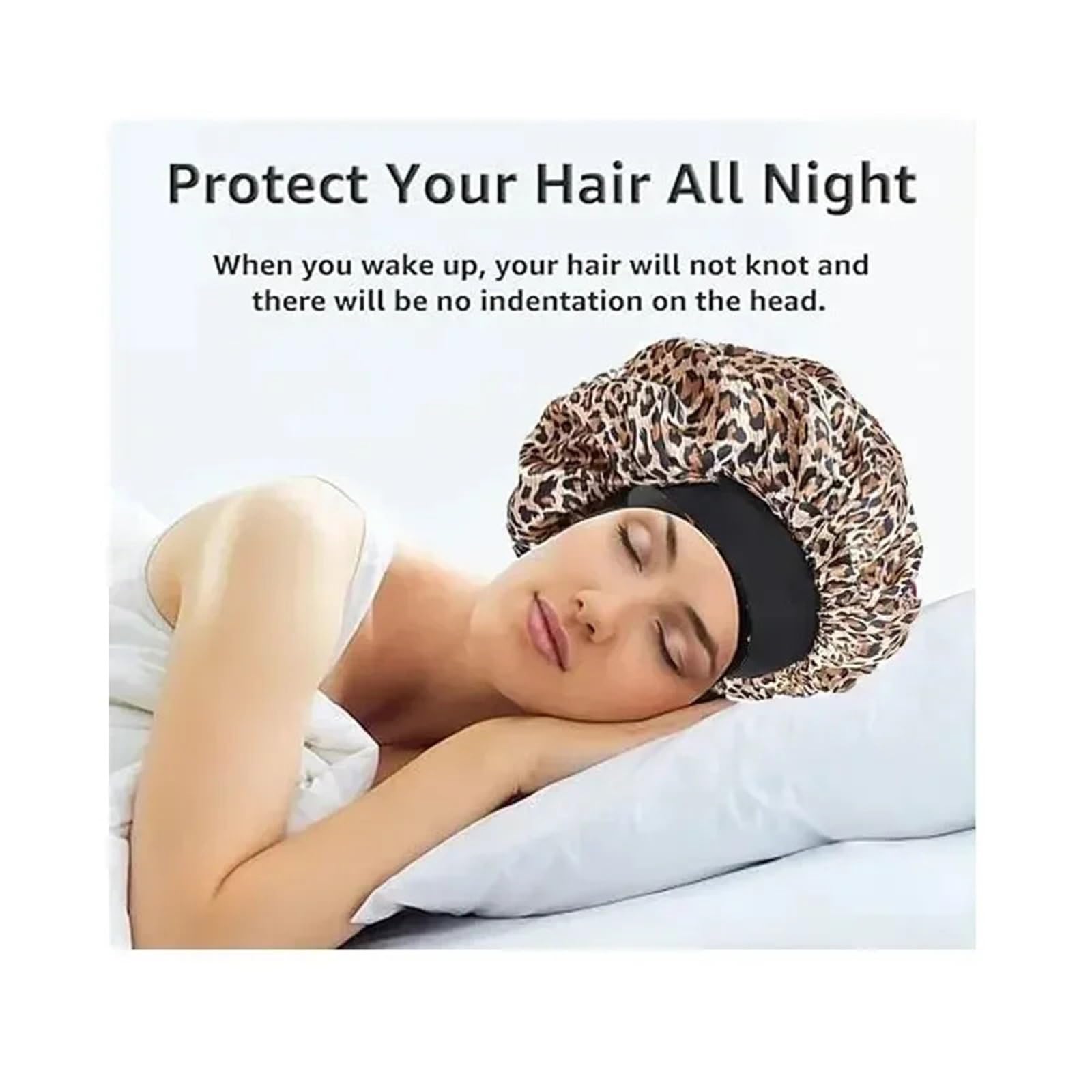 Cofano In Seta Copricapo da notte in raso, berretto da notte, ampio elastico, fascia morbida, in seta, for la cura dei capelli ricci, trucco di bellezza for le donne Per La Cura Dei Capelli(Yellow)