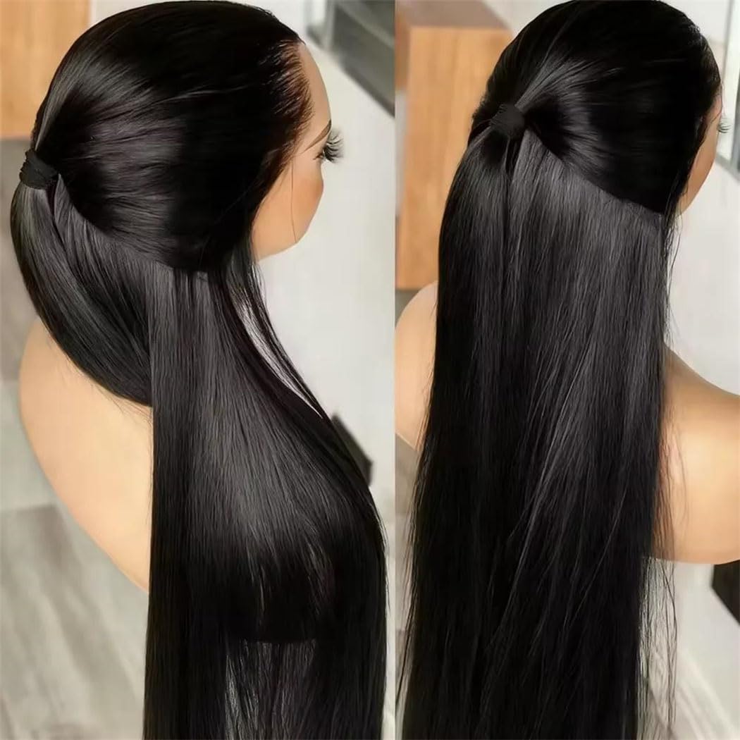 Womens Straight 360 Lace Front Human Hair Wig 40 50 Inch 250 Density HD Lace Brazilian Hair wigs