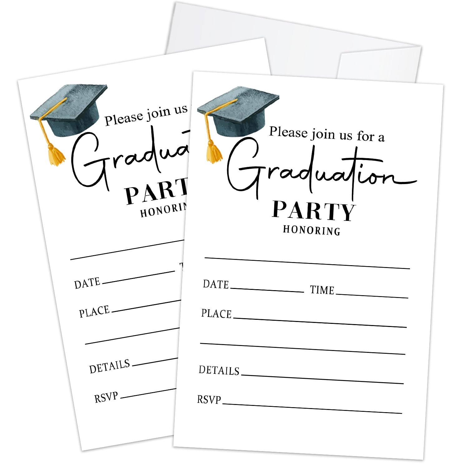 Zwsrplo Graduation Invitations 2026 Graduation Party Invitations with Envelopes, Invite Card for High School, University, Masters Grad Celebration
