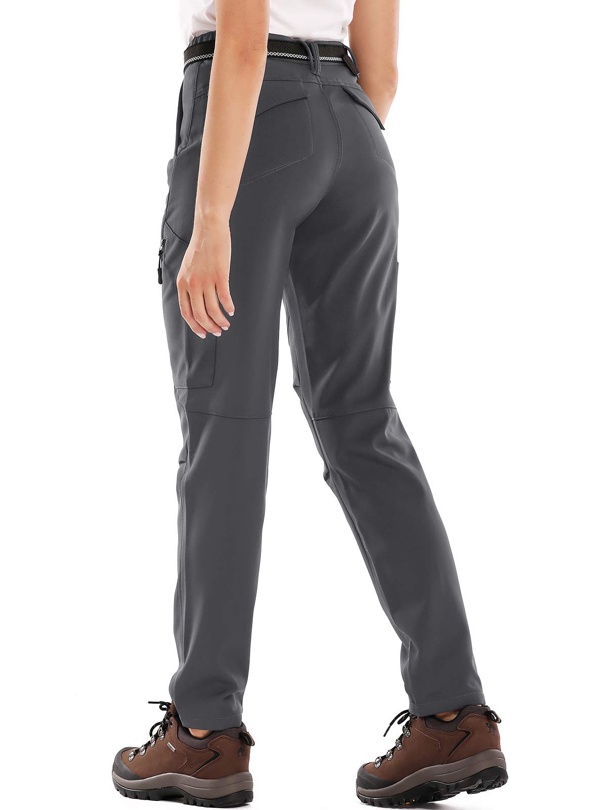 Womens Snow Pants waterproof hiking insulated Snowboard Outdoor Softshell ski Pants Zipper pockets 6080 Grey 16