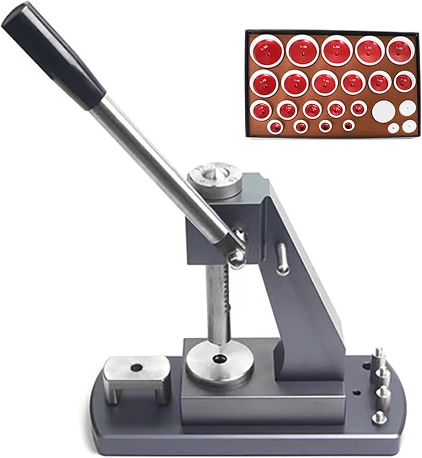 Uhren-Presswerkzeug-Set mit 24 Stempeln, Uhrenpressmaschine, Kristall-Laminator für Gehäuseboden, Uhren-Reparaturwerkzeug-Kit zum Verschließen und Auspressen vo