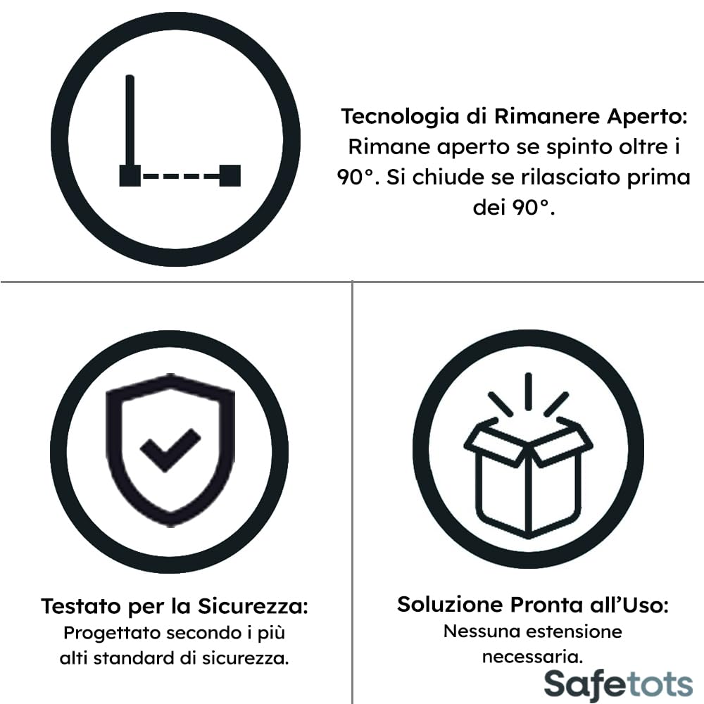 Safetots Cancelletto di Sicurezza Elite, 71cm - 80cm, Nero Opaco, Cancelletto di Sicurezza a Pressione per Scale, Cancelletto per Bambini per Porte, Barriera di Sicurezza, Installazione Facile