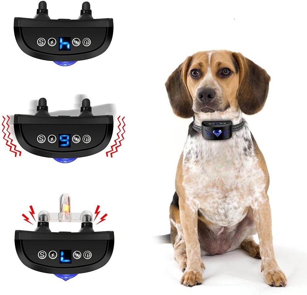 Grineka 無駄吠え防止首輪 犬用ベーシック首輪 犬用 小型犬 トレーニンググツズ 夜泣き対策 ムダ鳴き声防止 低周波静電気 無駄吠え防止器具 安眠妨害解決 ムダ吠えしつけ 無駄吠え防止機器 全犬種対応 犬に優しい首輪 中型犬用 無駄吠え防止グッズ 充電式 しつけ用 安全