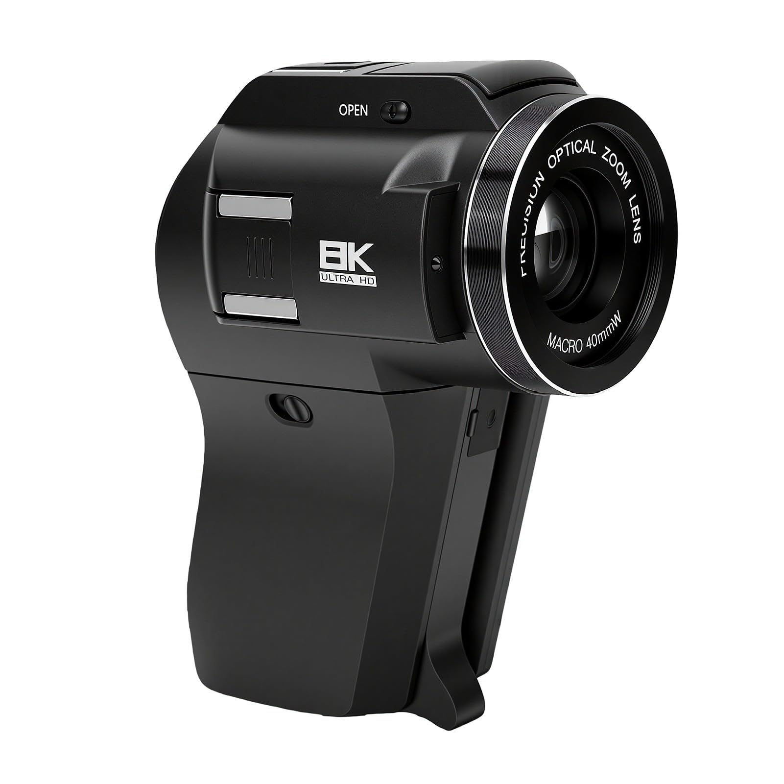 Jectse Videocamera 8K, Doppia Lente 75MP WiFi con Zoom Ottico 5X Digitale 8X, Schermo Ruotabile, per Registrazione Video Youtube