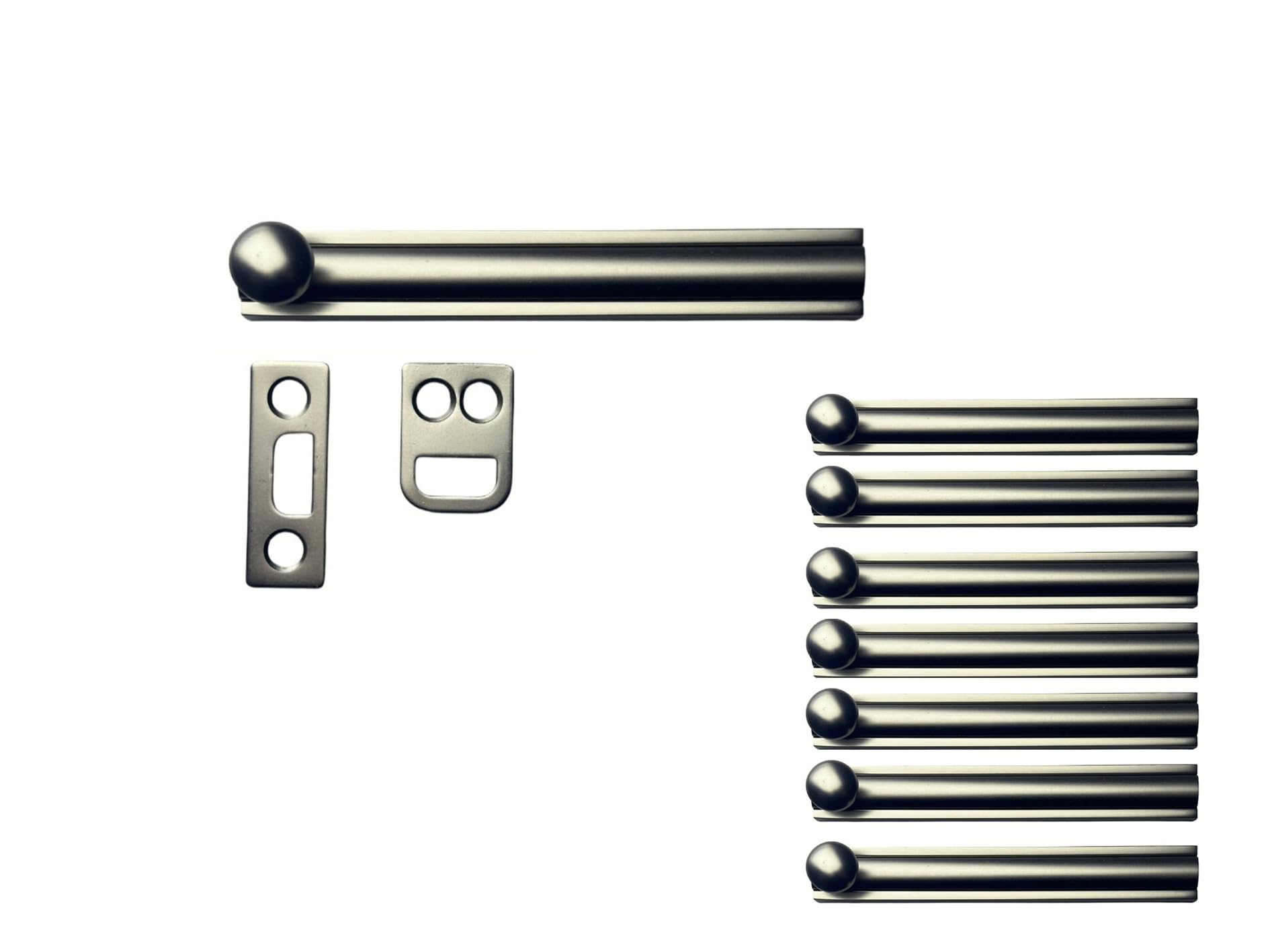 Solid Brass Surface Bolts - 3" Matte Black -9