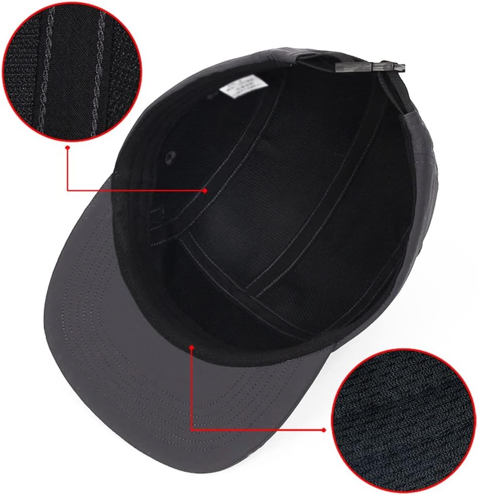 VIDI Men's 5 Panel Cap Unisex Solid Colors Flat Brim Nylon Quick Dry Baseball Gorros Women Outdoor Waterproof Hip Hop Hat