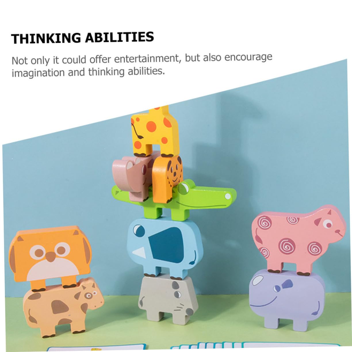 Juguete Educativo de Bloques Apilables para Niños Animales, Material Sintético y Colores Variados, Adecuado para Estimular la Capacidad Cognitiva Interacción Familiar