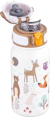 OLDLEY Botella de agua para niños, botella de agua aislada de 12 onzas, botella de acero inoxidable de doble pared, botellas deportivas a prueba de