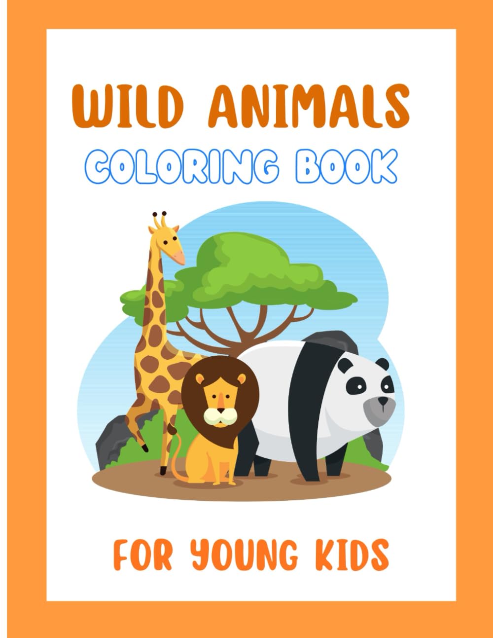 Wild Animals Coloring Book for Young Kids