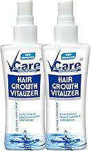 VCare Hair Growth Vitalizer for Men & Women, Oil-Free Hair Serum, Reduces Hair Fall, Boosts Hair Growth, Nourishes Scalp, Non-Sticky Formula, 2 x 100ml, Hair Care Essential for All Hair Types