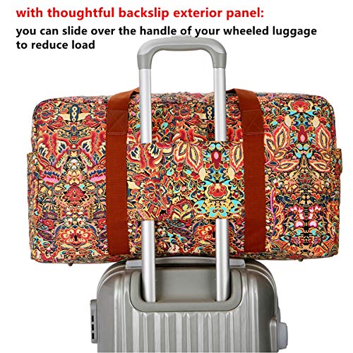 BAOSHA HB-32 Canvas Travel Duffel Bag Weekender Overnight Bag Carry on Oversized for Ladies Women (Colour)