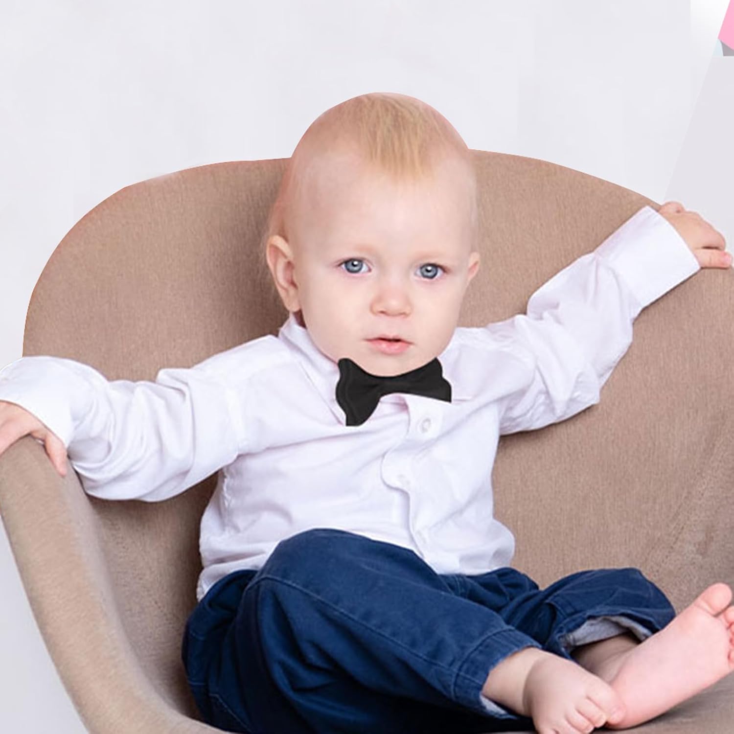 SOBOWO Infant Baby Boy Formal Dress Shirt Bodysuit Long Sleeve Button Up One-Piece Collar Romper Jumpsuit Wedding Party 0-24M - Image 5