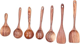 Przybory kuchenne, łatwa w obsłudze Wytrzymała, delikatna łopatka do drewna z długim uchwytem do przyborów kuchennych Narzędzie do gotowania do użytku w domu Nieprzywierająca patelnia