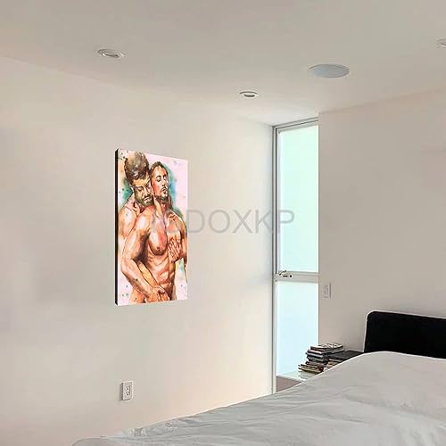 Miniatura 2 de Póster de arte gay masculino masculino musculoso desnudo adulto arte abstracto (2) póster de lienzo para decoración de pared, pinturas para sala de