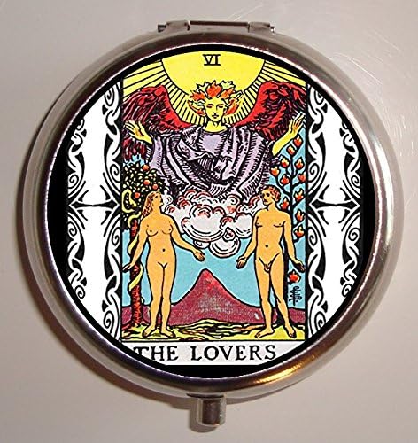 The Lovers Tarot Card Pill Box Pill Case Occult