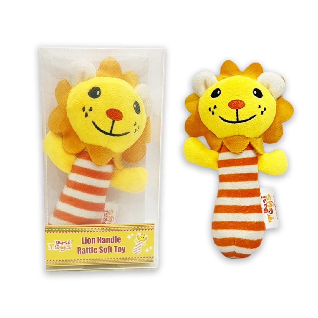 Desi Toys Funny Lion face Rattle Sunflower Soft Toy (Plush) — for Newborn Baby with Squeeze Handle for Sweet Squeaky Sound | Sensory Infant Soft Toy | Stuffed Toys for Kids (B0D8Y9JCR9) Amazon Price History, Amazon Price Tracker