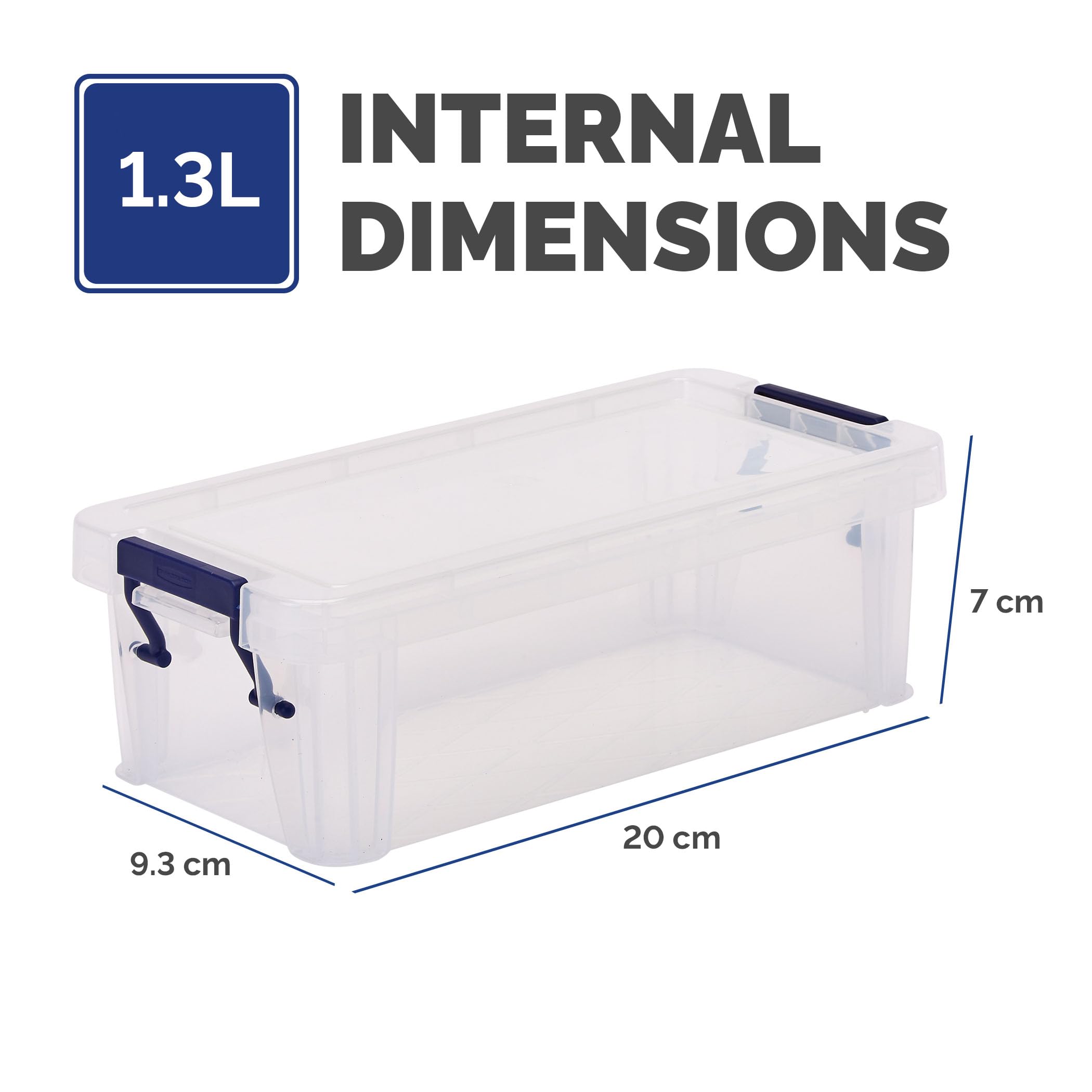 BANKERS BOX Storage Box 1.3L (10 Pack), BPA-Free, Stackable Plastic Organizer with Clip-Lock Lid - Image 3