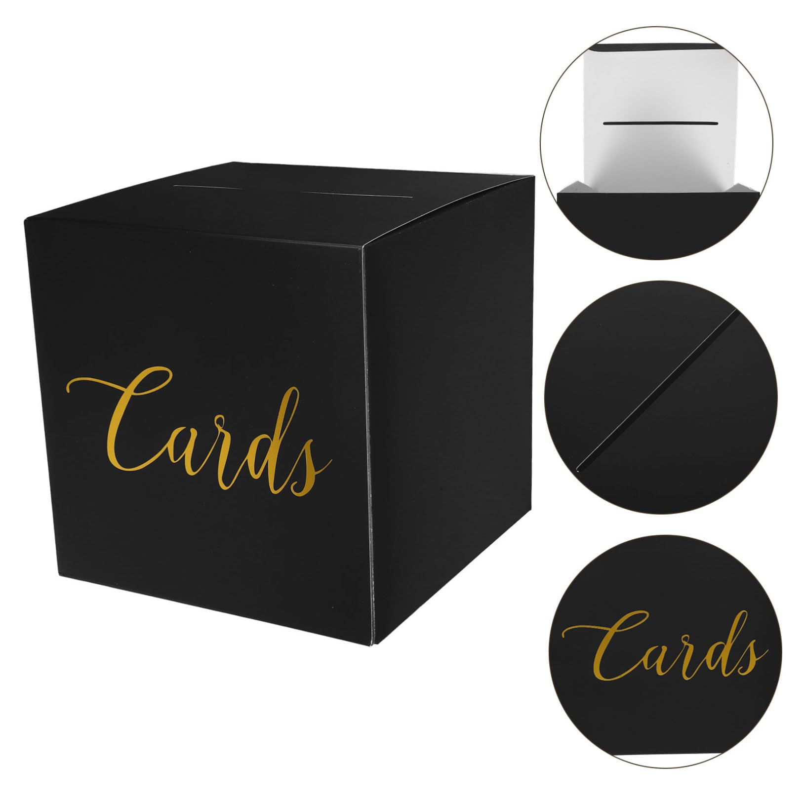 ULTECHNOVO 4 Juegos Caja de Tarjetas de Boda con Tarjetas de Felicitación Caja para Recibir y Mensajes Decoración Elegante para Recepciones y Celebraciones