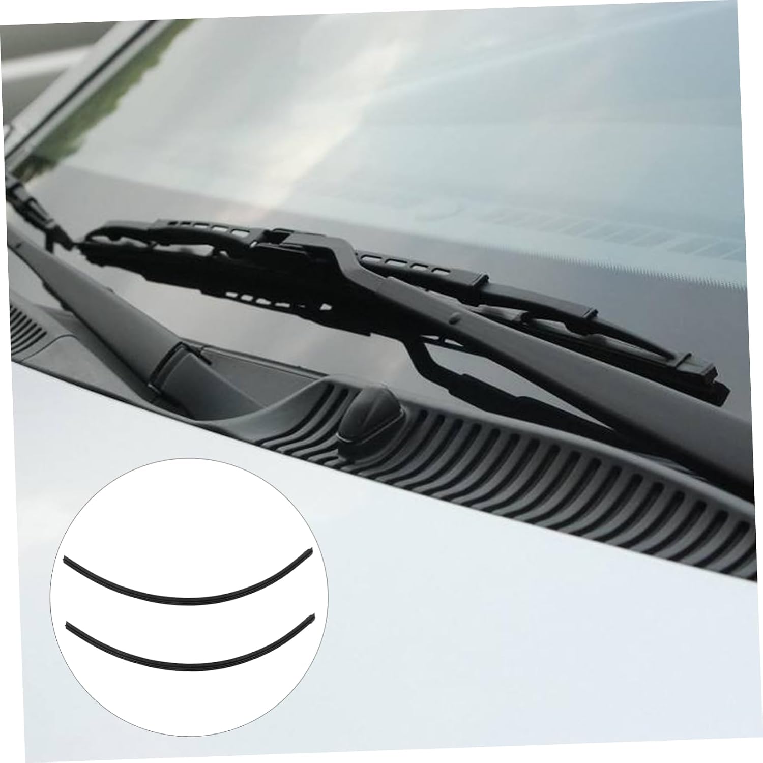 SOLUSTRE 2pcs Windshield Wiper Refills Fit Rain-resistant Strips for Wiper Blades Easy Installation for Car Models