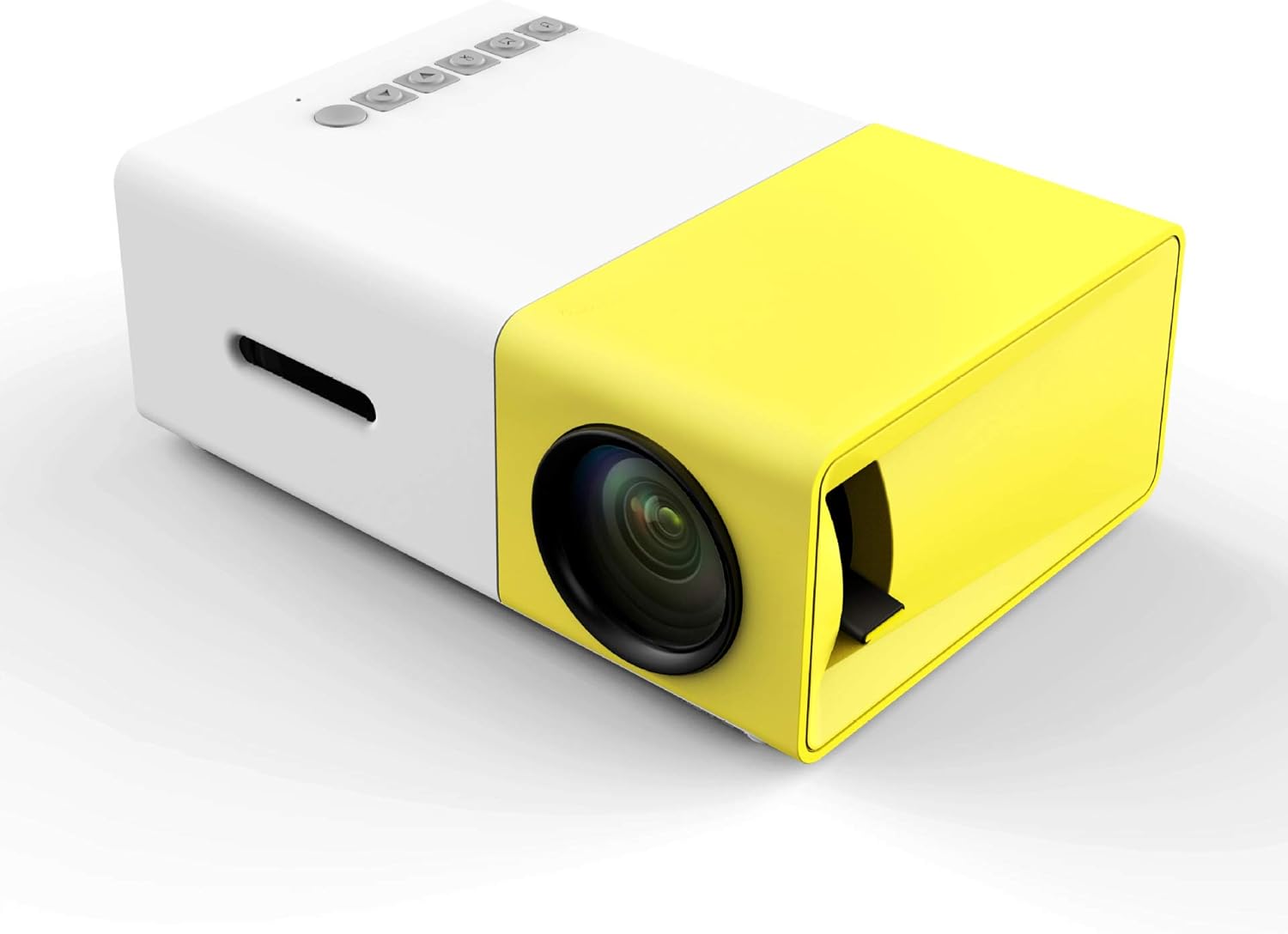HKANG PA® Mini Proyector, Proyector de Bolsillo con la Entrada de USB/SD/AV/HDMI para el Interfaz Teléfono Inteligente/TV/Películas/Juegos/Exposiciones,Yellow