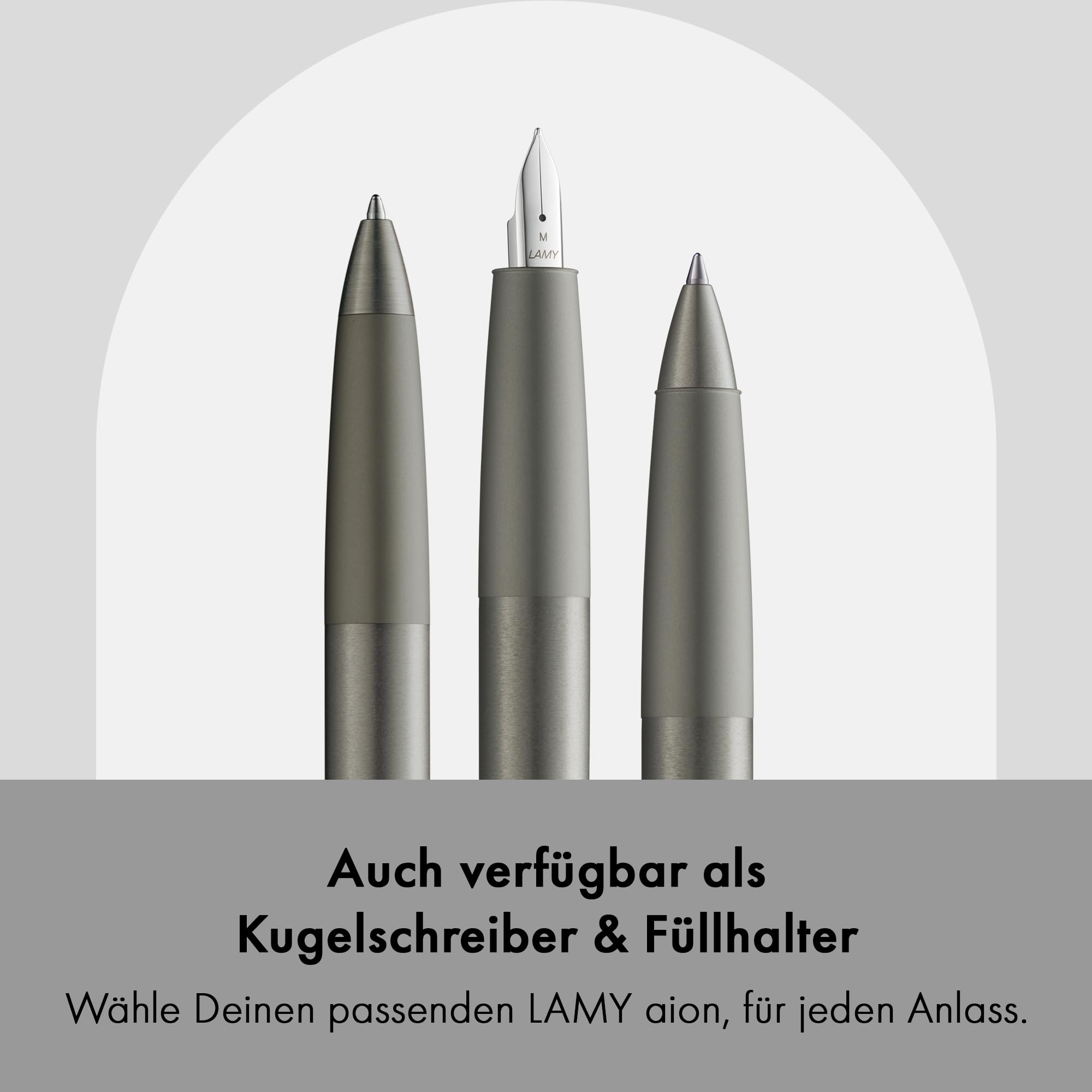 Lamy aion graphite Tintenroller – moderner Tintenroller im eloxierten, leichten & nahtlosen Aluminium-Gehäuse – mit Edelstahl-Clip – Strichbreite M – inkl. Tintenrollermine M 63 schwarz