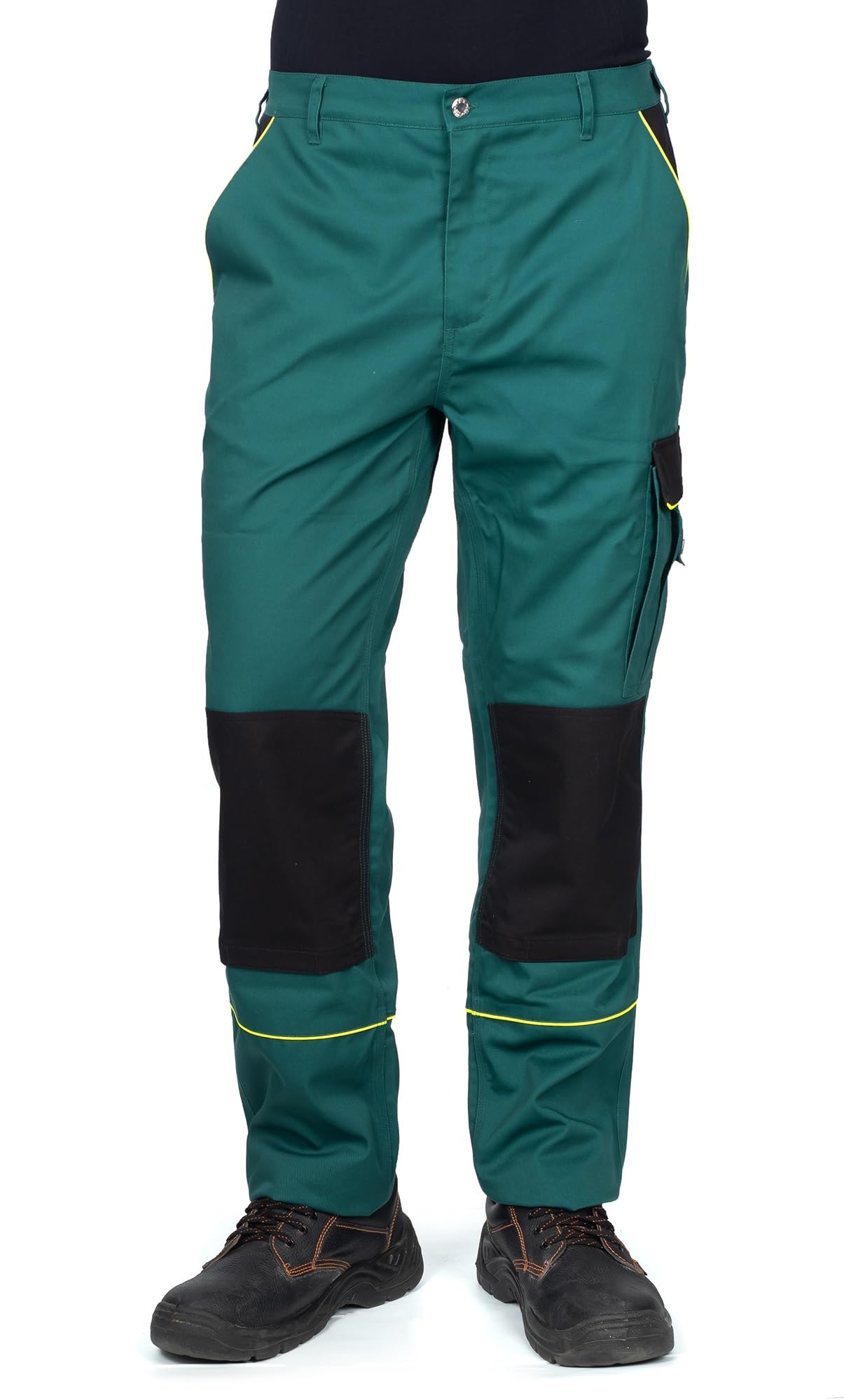 DINOZAVR Fortum Pantalones de Trabajo Estilo Cargo para Hombre - Resistentes, con Bolsillos multifuncionales y Rodilleras y Franjas Reflectantes